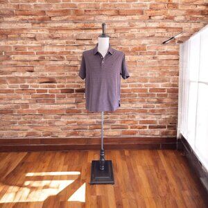 Tommy Bahama Brown Striped Polo Shirt XXL Short Sleeve Mens Casual Wear Golf